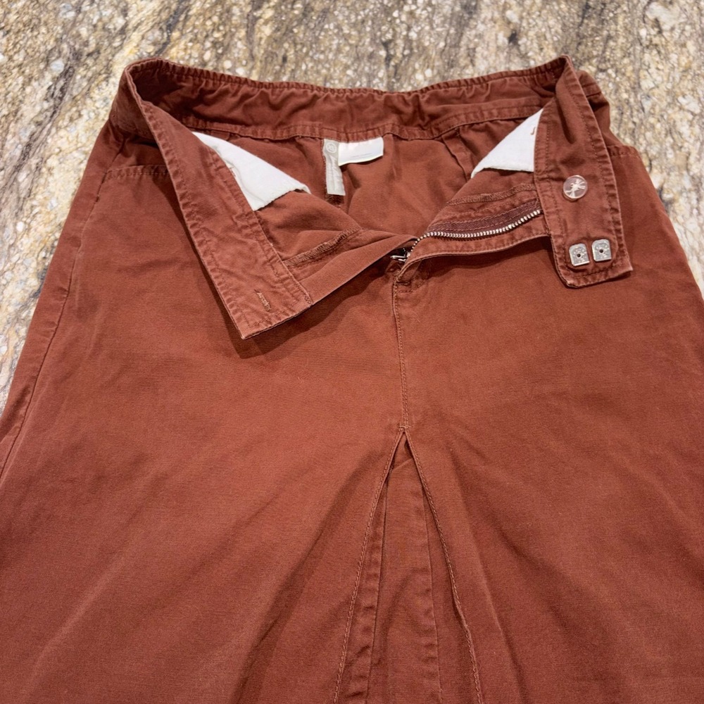 Y2k A-Line Pleated Front Hanna Andersson Cotton Skirt Womens XS Brown - Picture 5 of 8